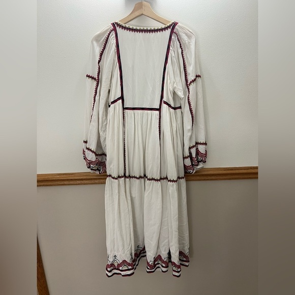 Free People Cream Midi Dress with Red Embroidery - Picture 8 of 12